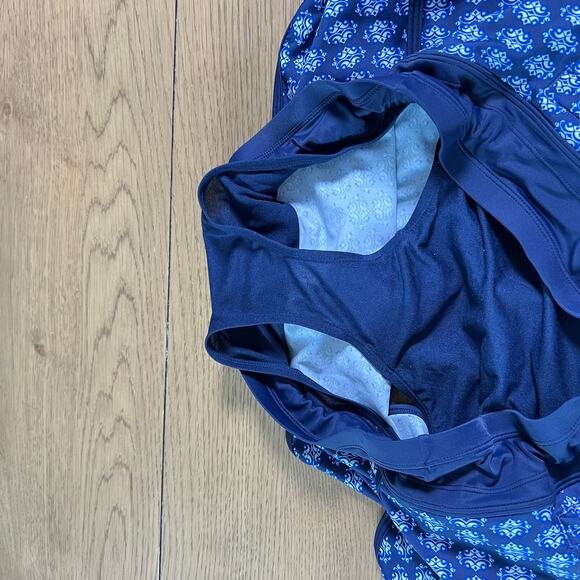 ATHLETA Tangier Tankini Blue Geometric Print Swim Top and Kara Shorts 38 B/C - Picture 8 of 13